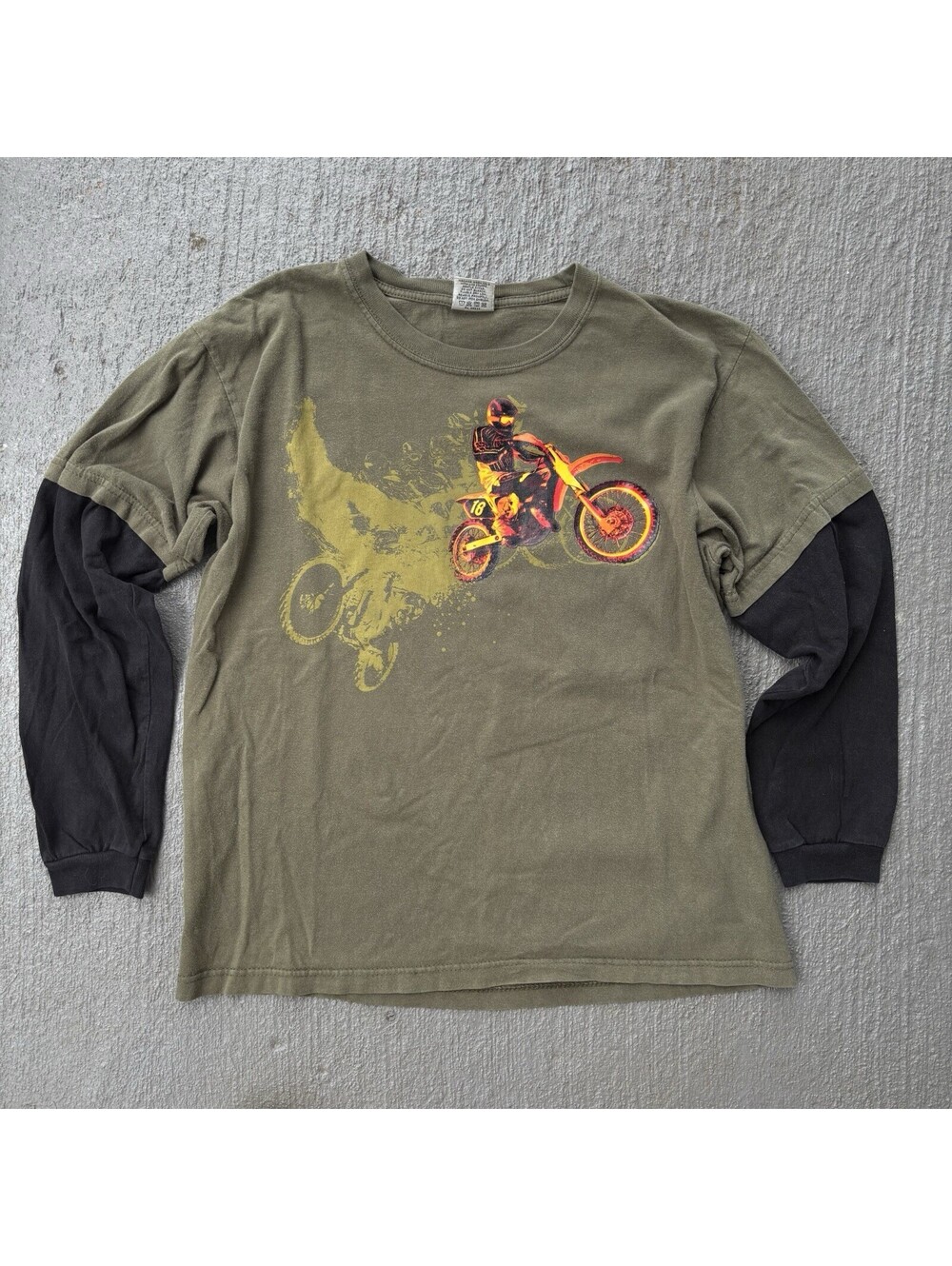 2000s BOYS Motorcycle Long Sleeve Tony Hawk Style YOUTH XL Shirt